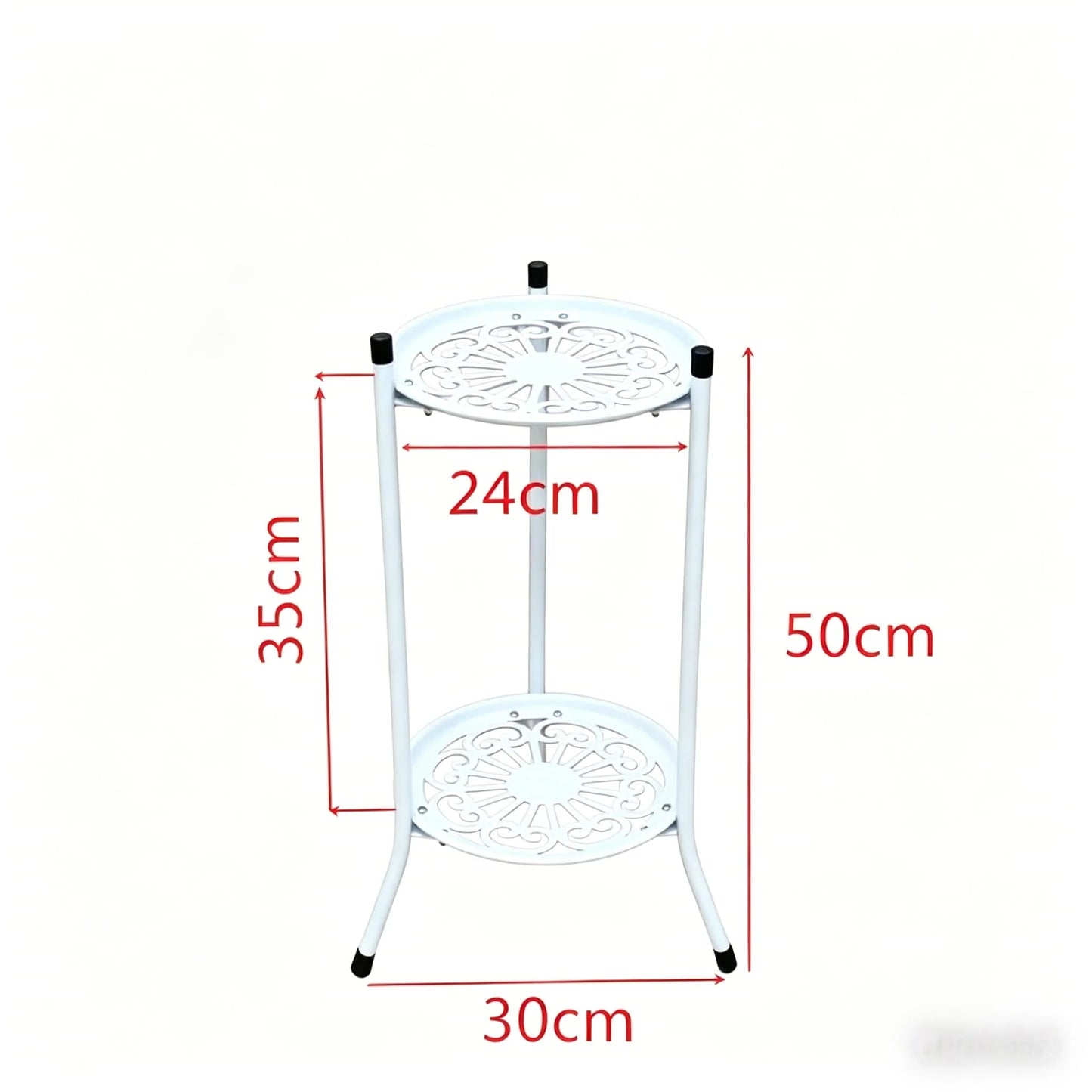 1 Pack, 2-Tiered Tall Plant Stand Metal Plant Shelfsupports Rack for Indoor Outdoor Home Decoration