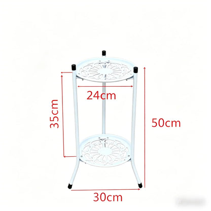 1 Pack, 2-Tiered Tall Plant Stand Metal Plant Shelfsupports Rack for Indoor Outdoor Home Decoration