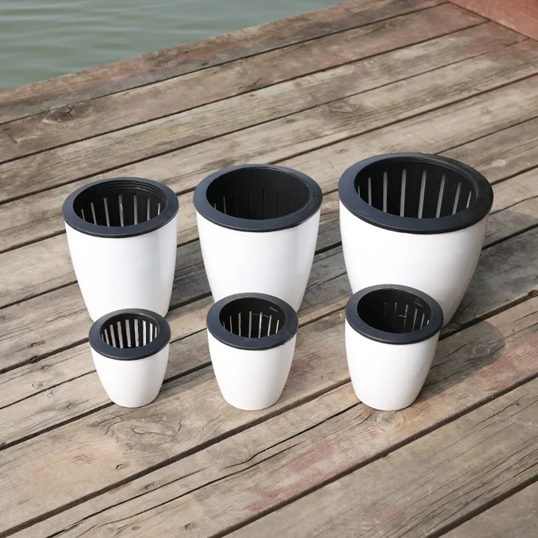 Lazy Flower Pot Self-Watering Plant Flower Pot Planter for Soilless Planting Flowers Tabletop Bonsai Decor Home Garden Supplies