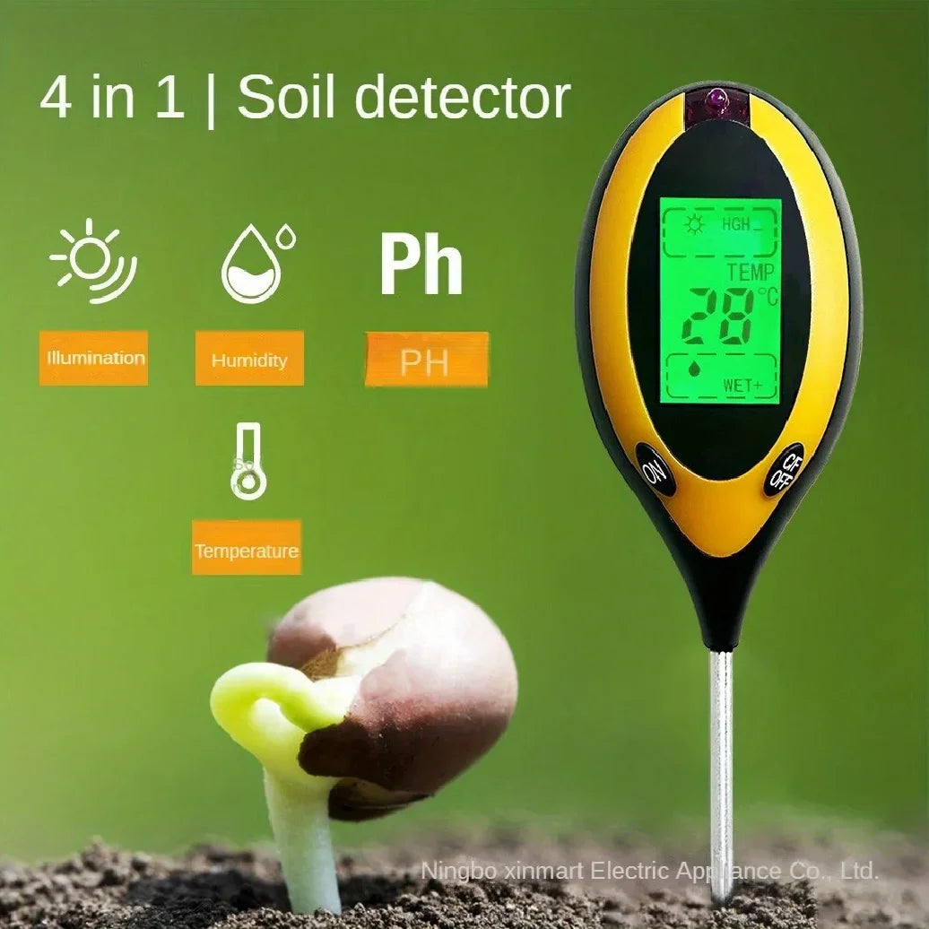 New Soil Ph Meter 4 in 1 PH Light Moisture Acidity Tester Soil Tester Moisture Meter Plant Soil Tester Kit for Flowers