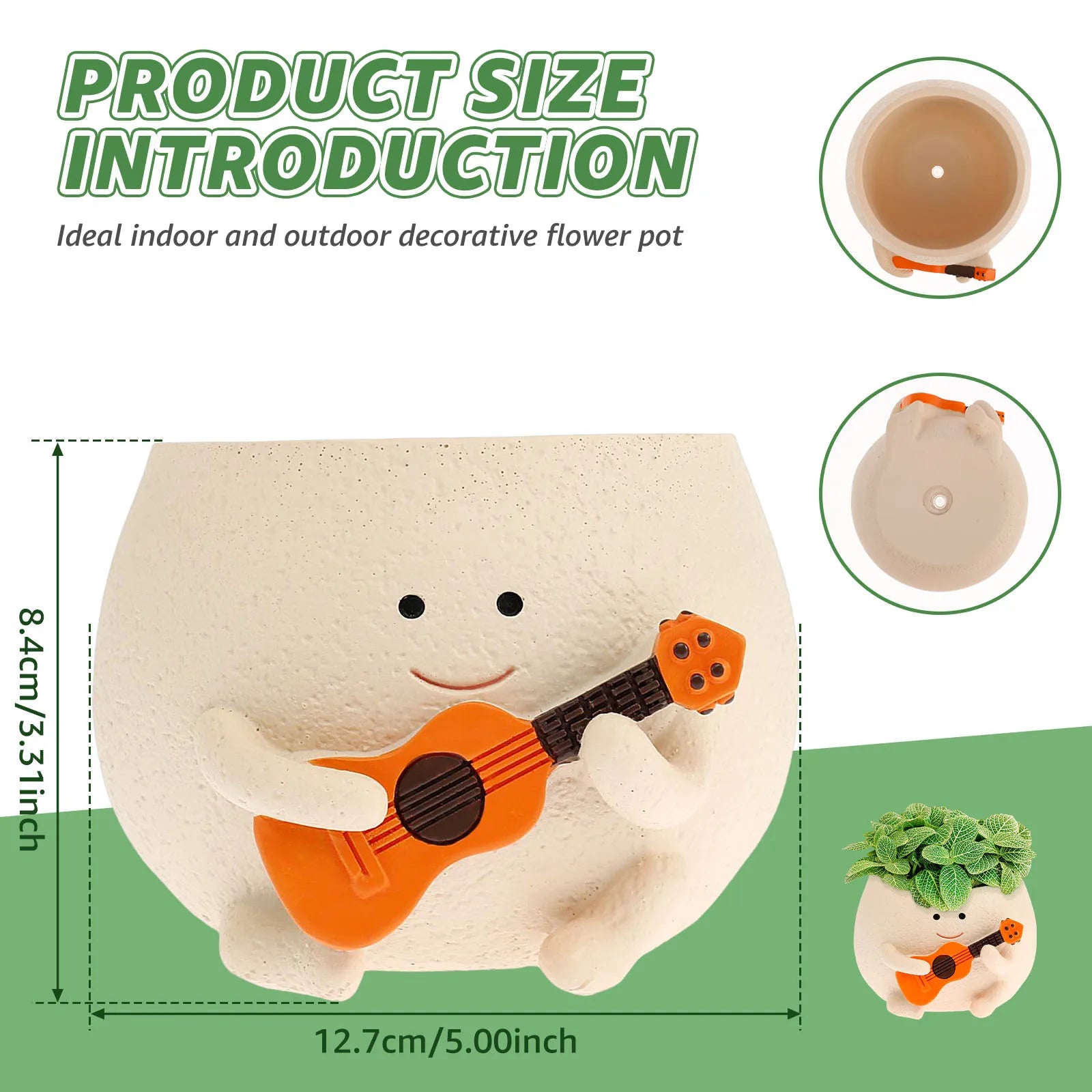 Chair Smile Face Planter Resin Face Flower Pot with Drainage Hole Creative Succulent Flower Pot Home Garden Flower Container