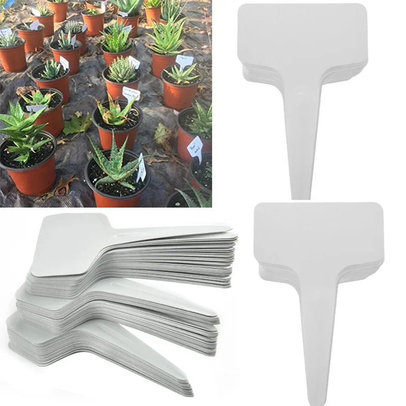 100/50Pcs Horticultural Labels Plastic Planting Plant Labels Planting Signs Three-Dimensional Labels Flower Labels/T-Type Labels