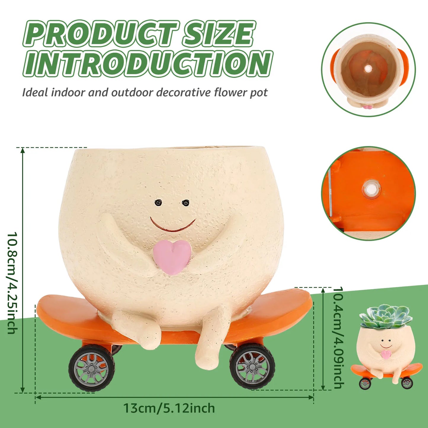 Chair Smile Face Planter Resin Face Flower Pot with Drainage Hole Creative Succulent Flower Pot Home Garden Flower Container