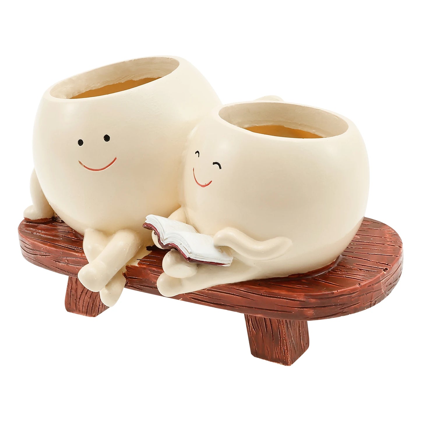 Chair Smile Face Planter Resin Face Flower Pot with Drainage Hole Creative Succulent Flower Pot Home Garden Flower Container